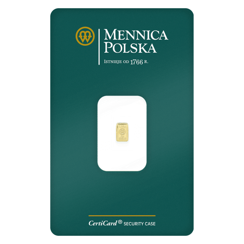 Sztabka Złota – Mennica Polska – 0,25 g