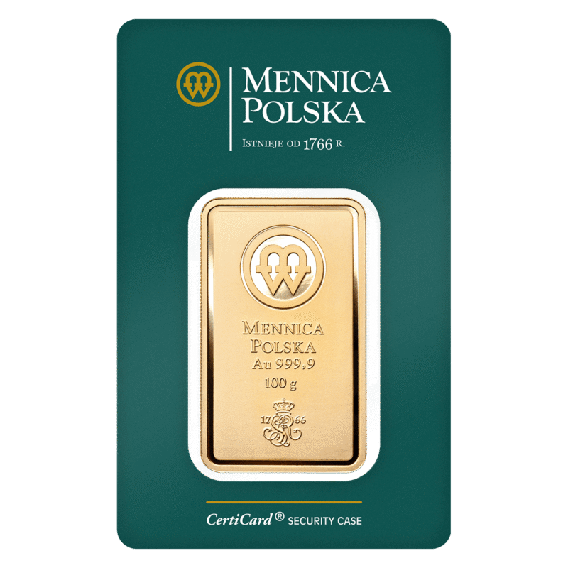 Sztabka Złota – Mennica Polska – 100 g